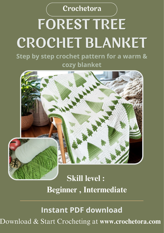 Forest tree Crochet Blanket- Crochetora